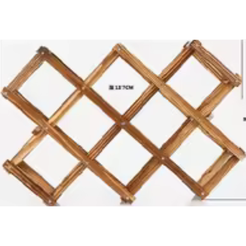 Luvino Wooden Wine Rack – Foldable & Stackable Organizer for Countertop & Bar – Rustic Bottle Holder (Holds 10 Bottles)